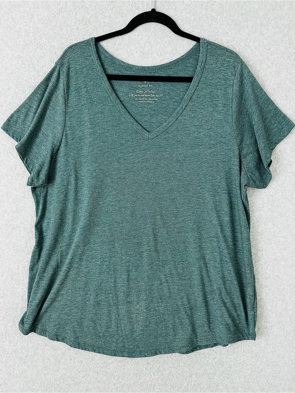 Torrid Womens T Shirt Size 3 / 3X Muted Teal Green Short Sleeve V Neck Classic